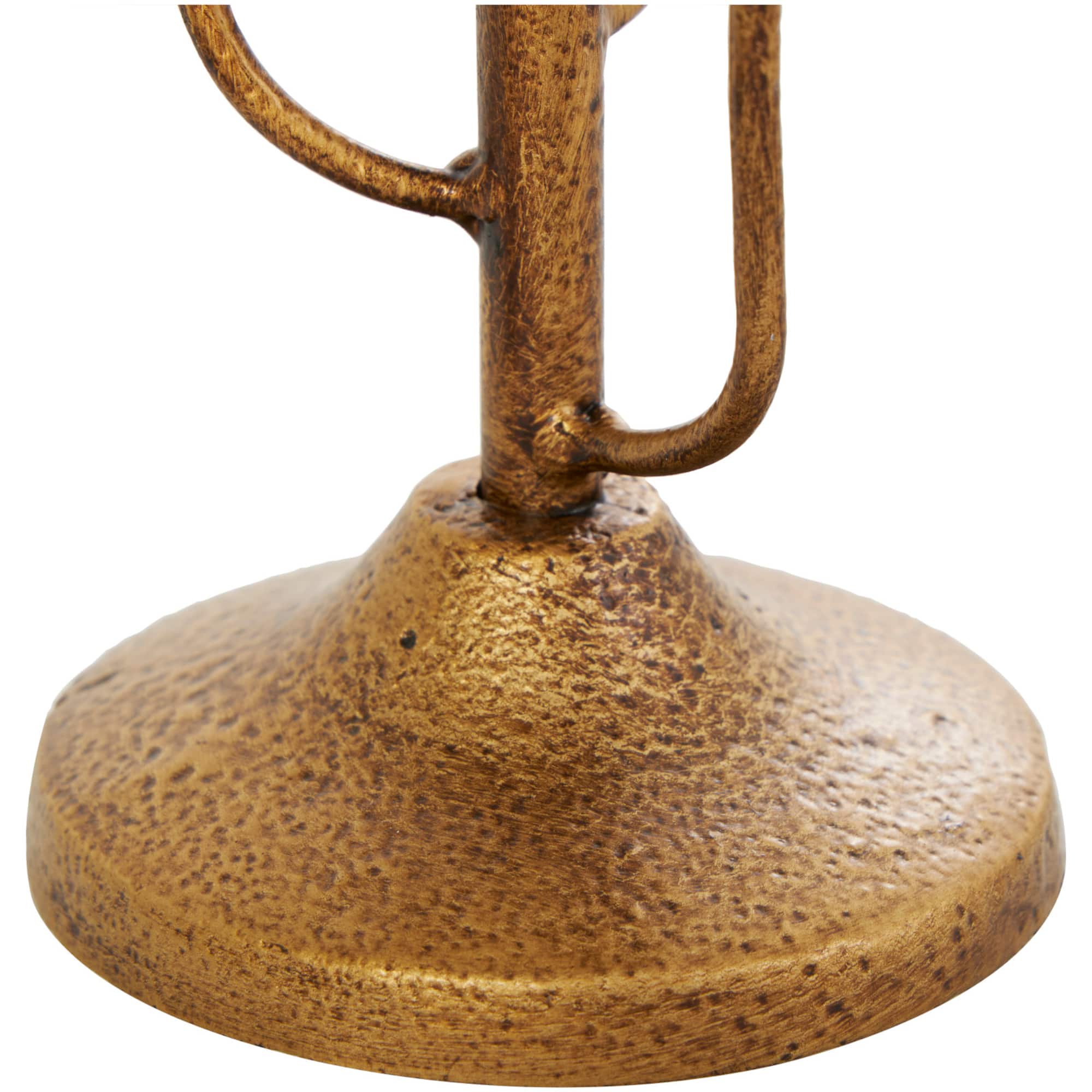 Gold Metal Abstract Mushroom Inspired Candle Holder Set